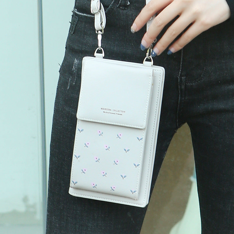 Printed Flower Cross body mobile phone bag and wallet