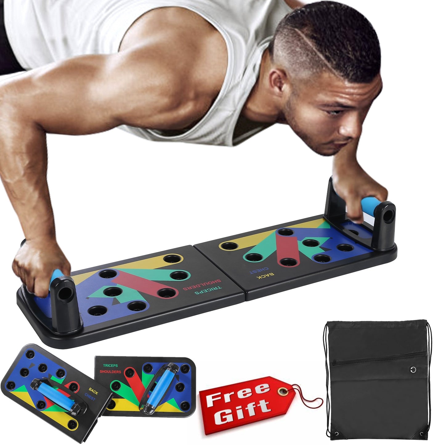 Foldable multi-functional push-up board