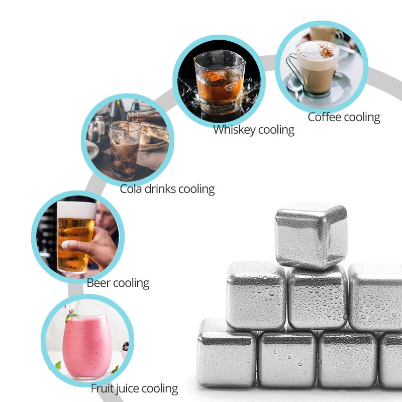 Stainless steel ice cube