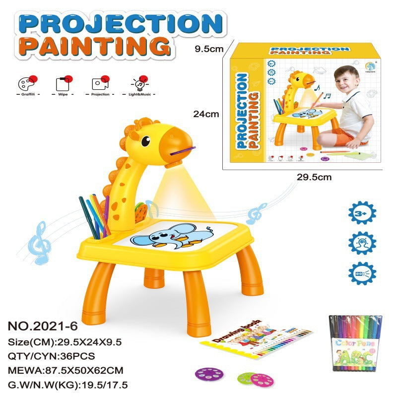 Kids Projector Drawing Table Painting Board Desk
