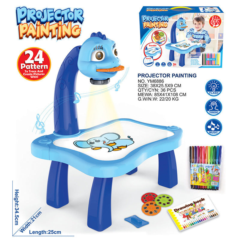 Kids Projector Drawing Table Painting Board Desk