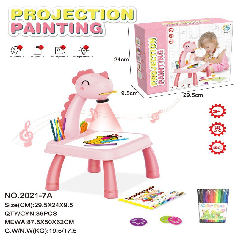 Kids Projector Drawing Table Painting Board Desk