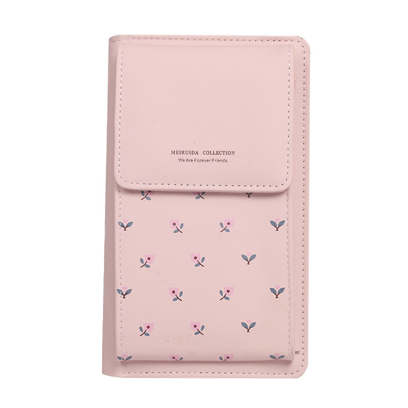 Printed Flower Cross body mobile phone bag and wallet