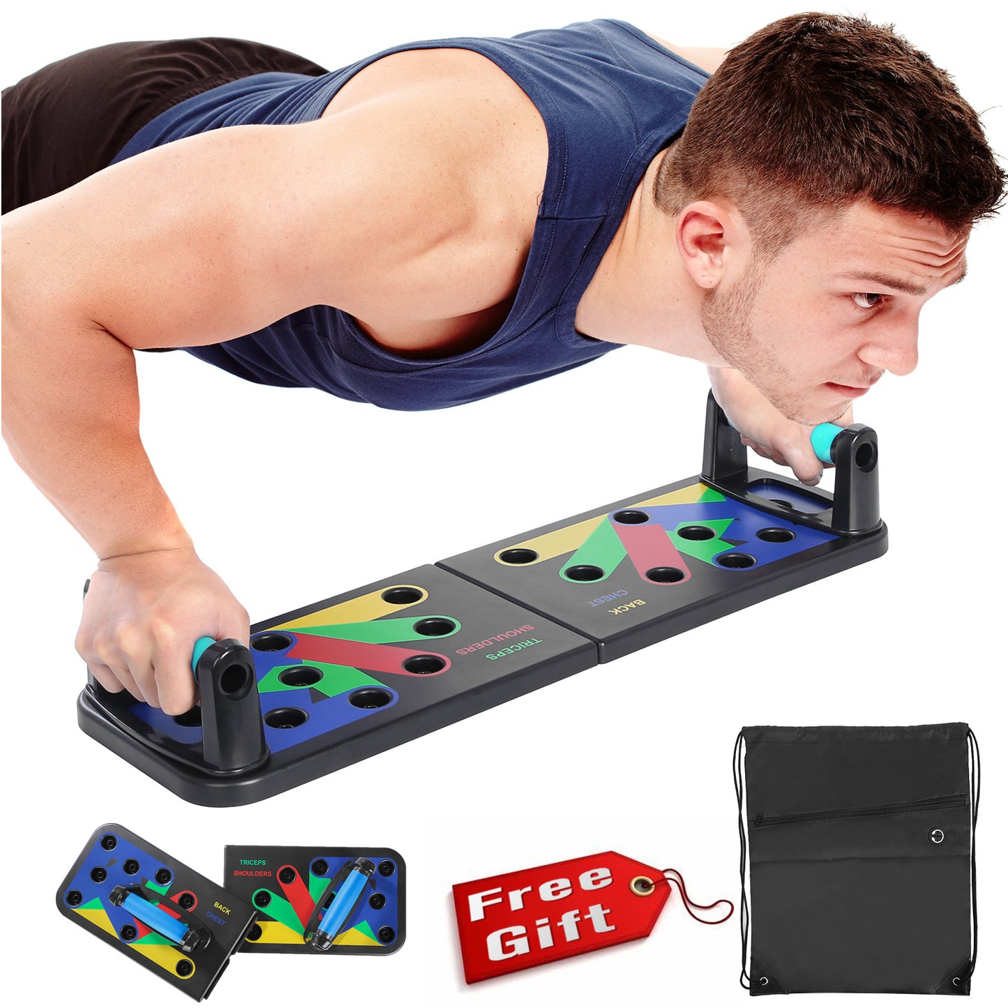 Foldable multi-functional push-up board