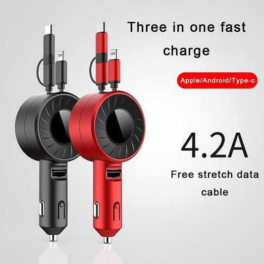 (Car) Three-in-One Data Cable Fast Charger