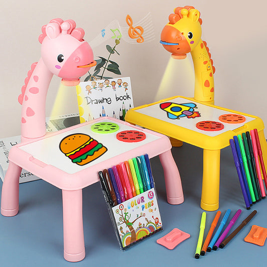 Kids Projector Drawing Table Painting Board Desk