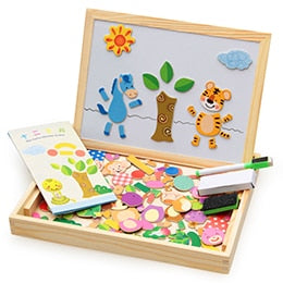 3D magnetic puzzle + drawing board