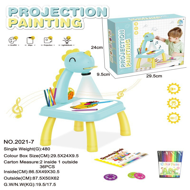 Kids Projector Drawing Table Painting Board Desk