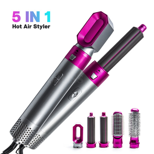 Multifunctional 5-in-1 hot air comb (curler /  straight / dryer)