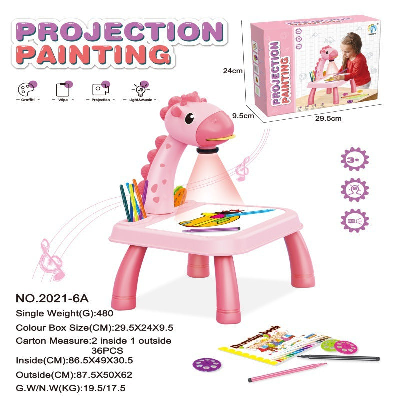 Kids Projector Drawing Table Painting Board Desk